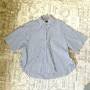 French Connection Oversized Stripped Button Up Top (XS)